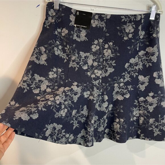 Banana Republic Floral Print Wool Blend A-Line Skirt Size 8 - Picture 4 of 14